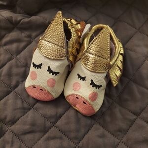 CJ Banks Gold and Cream Baby Unicorn Shoes